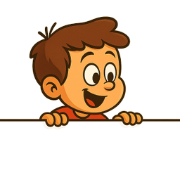 Character peeking over the features section with curiosity and excitement